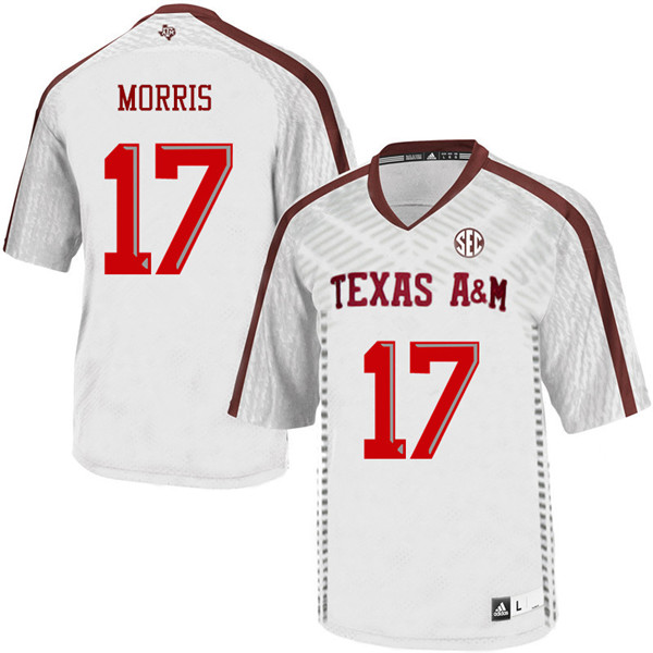Men #17 Devin Morris Texas A&M Aggies College Football Jerseys Sale-White - Click Image to Close